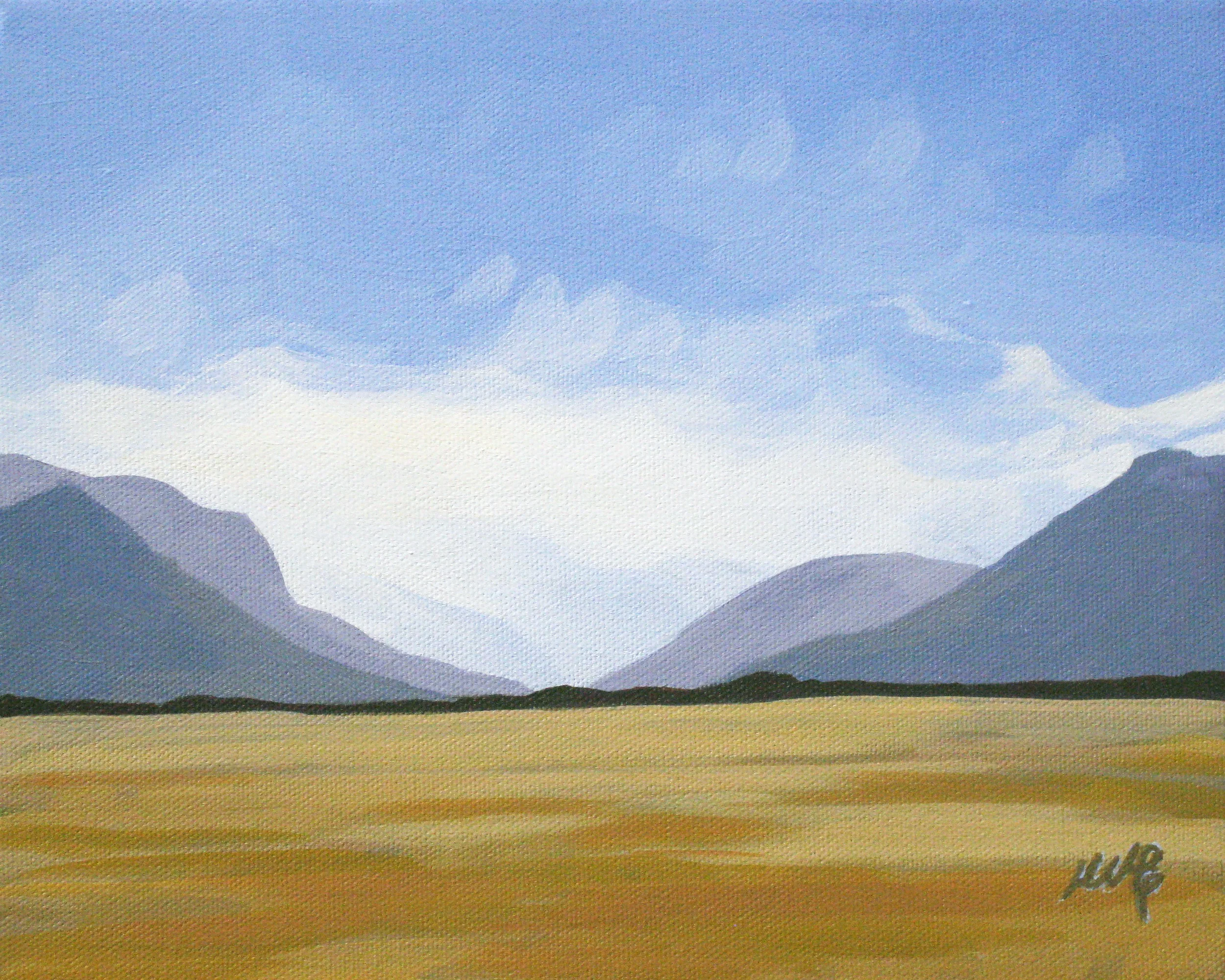 MOUNTAIN STORM acrylic on canvas, 10 x 8