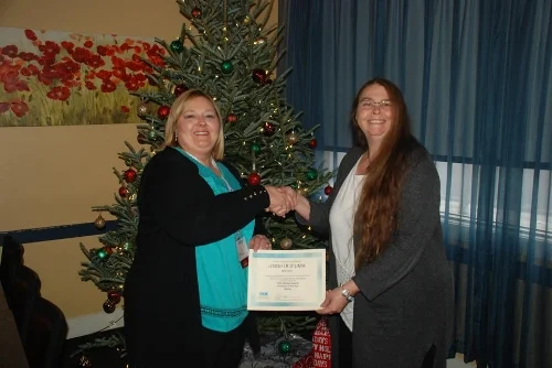 Jennifer D'Lima DSTOY with President Liz Bunger