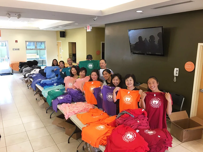 Giving thanks to a T-shirt company that donated 1,500 new shirts for our Cambodia missions trip. This year we can bring new clothing to give to the girls' school, girls' home and community. It was great teamwork sorting, counting & distributing to each team member so each can carry in their luggage and deliver to Cambodia. - Margie F.