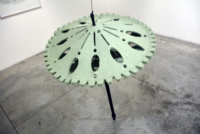    Nenúfar,&nbsp;   2014 | Felt, thread, painted string and wood | 164 x 85   ø&nbsp;  cm | Galería Arroniz, Mexico City  