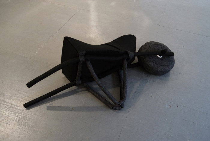    Wheel Barrow   , 2008  &nbsp;| Felt and thread | 160 x 50 x 60 cm  