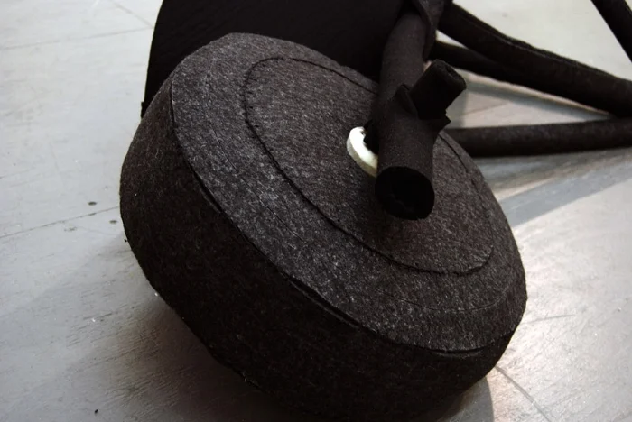   Detail>>    Wheel Barrow   , 2008  &nbsp;| Felt and thread | 160 x 50 x 60 cm  