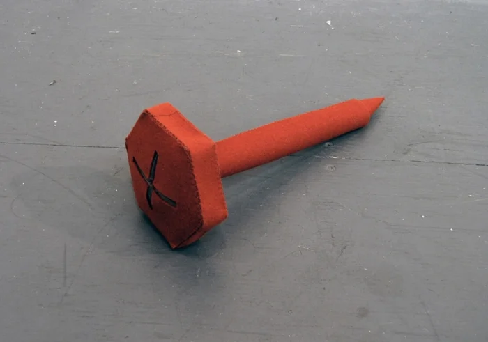    Red Screw, &nbsp;2008  &nbsp;| Felt and thread | 40 x 15 x 15 cm  