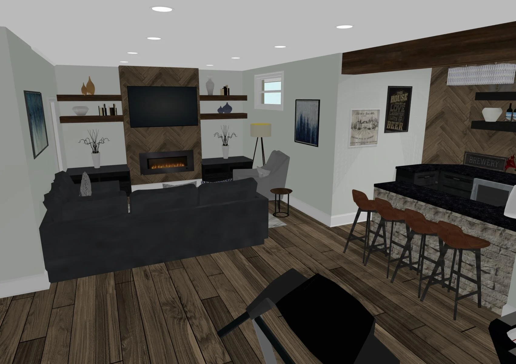 Radisson Basement By ALOMA Home Staging & Design