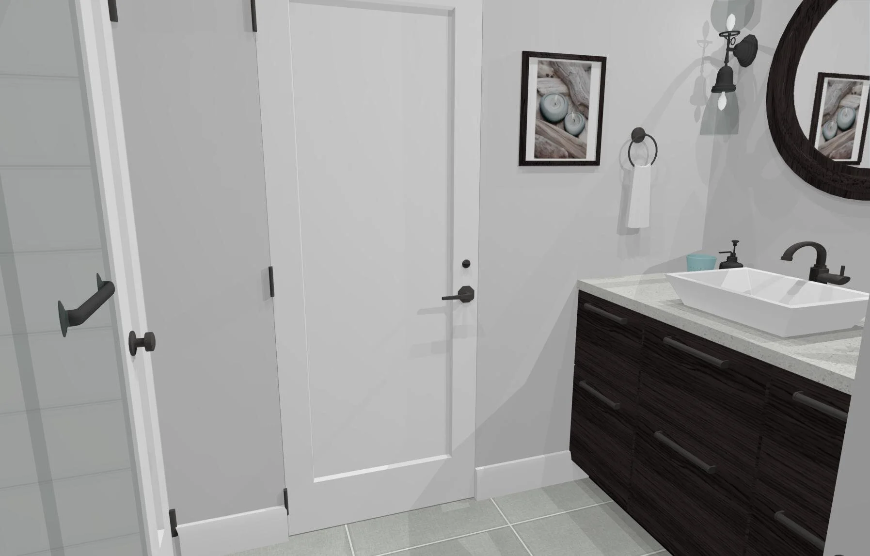 Château Downstairs Bathroom- By ALOMA Home Staging & Design