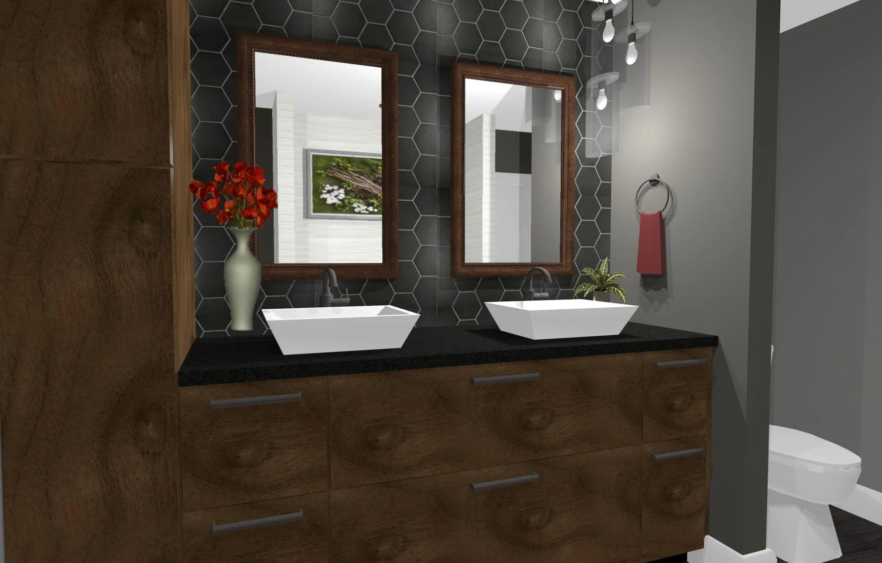 Château Upstairs Bathroom- By ALOMA Home Staging & Design