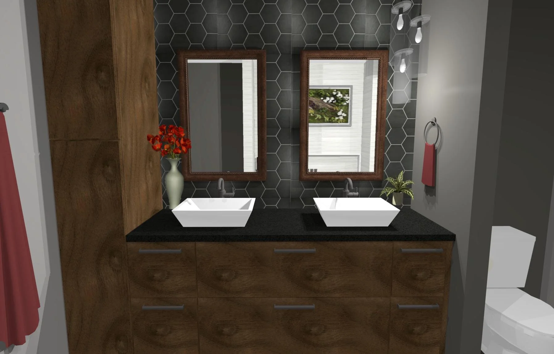 Château Upstairs Bathroom- By ALOMA Home Staging & Design
