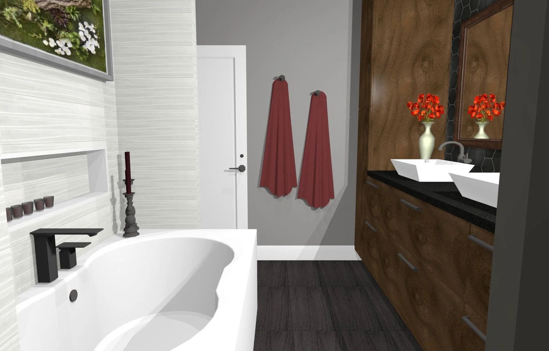 Château Upstairs Bathroom- By ALOMA Home Staging & Design