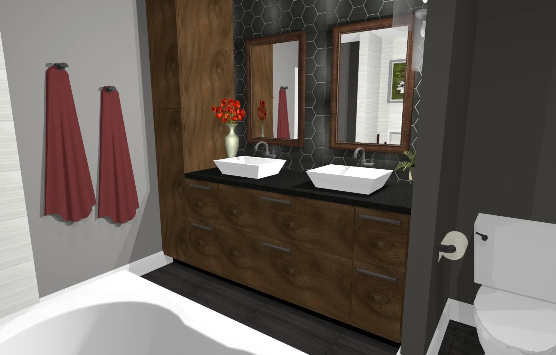 Château Upstairs Bathroom- By ALOMA Home Staging & Design