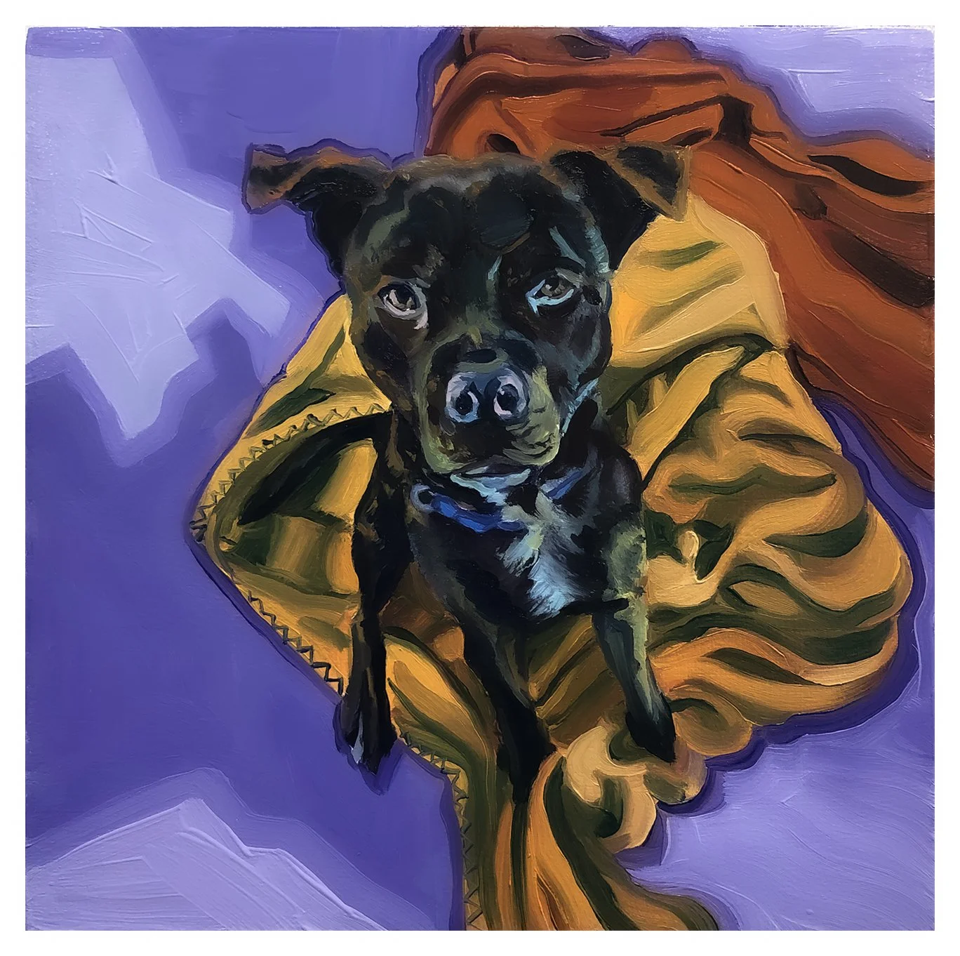 for Jimmy Mulligan and Laura Shebrou, "Benny," oil on wood panel, 8 x 8, 2020