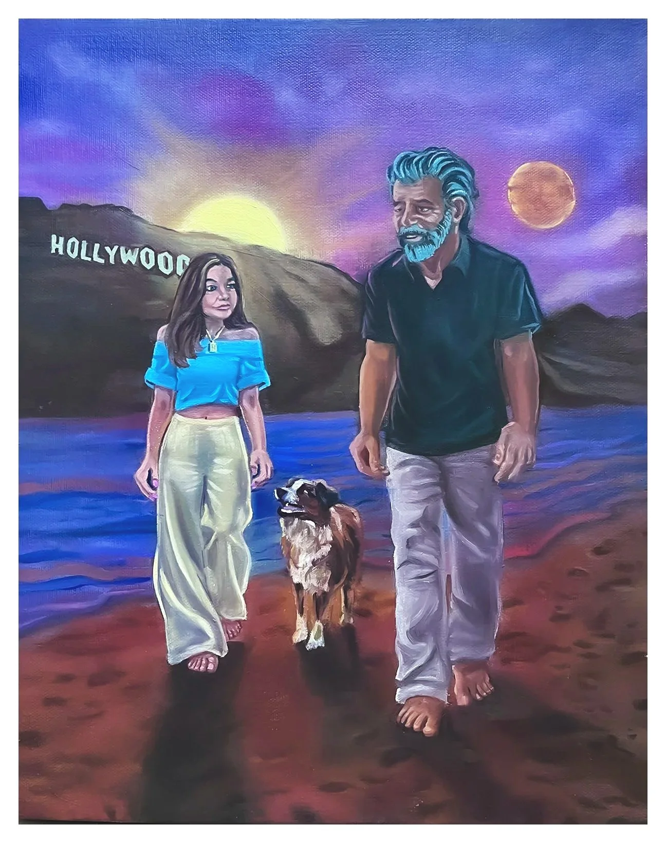 for Brett Wiscons for "The Moon and You, The Seventh Bear Whitman Adventure," oil on canvas, 14 x 11, 2026 