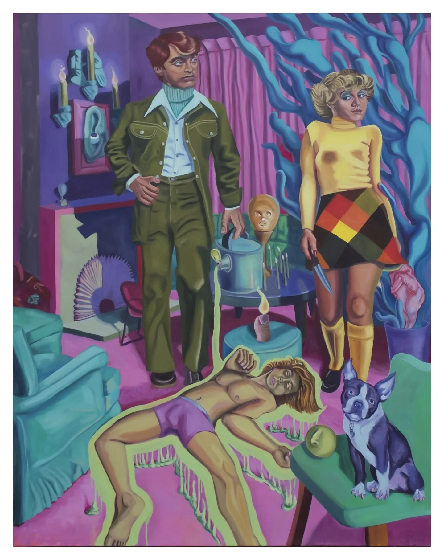"Living Room Lazarus," oil on canvas, 72 x 59, 2017