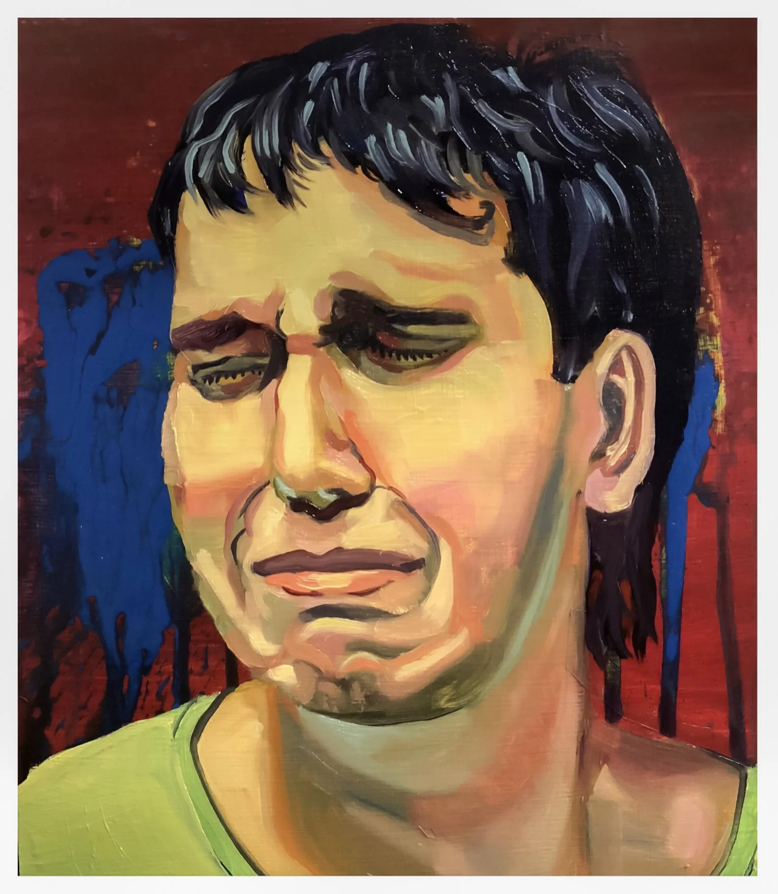Hipster Cryer, oil on wood panel, 24 x 21, 2017, SOLD