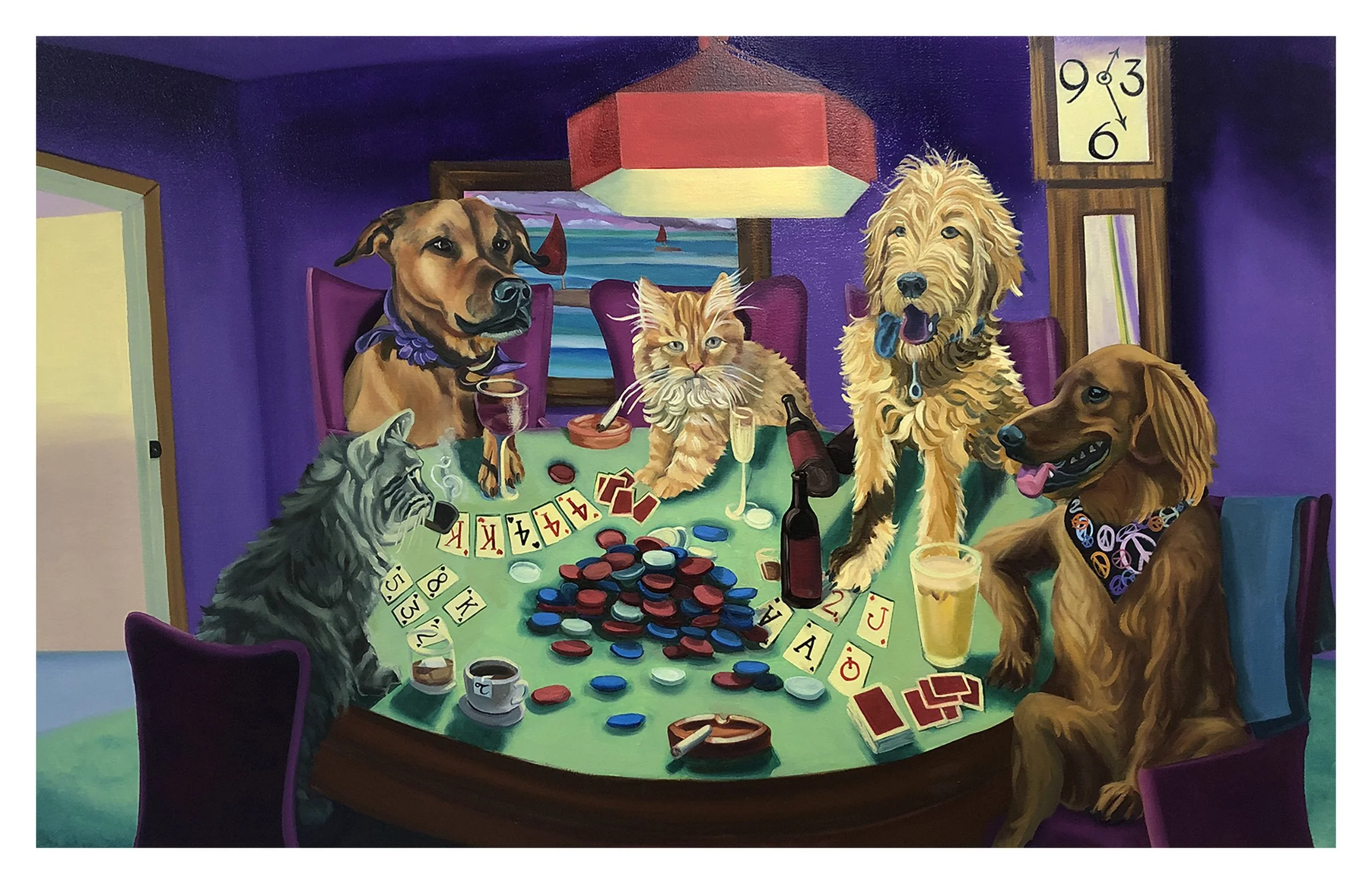 for Vincent Wiscons, "Dogs," oil on canvas, 32 x 52, 2019