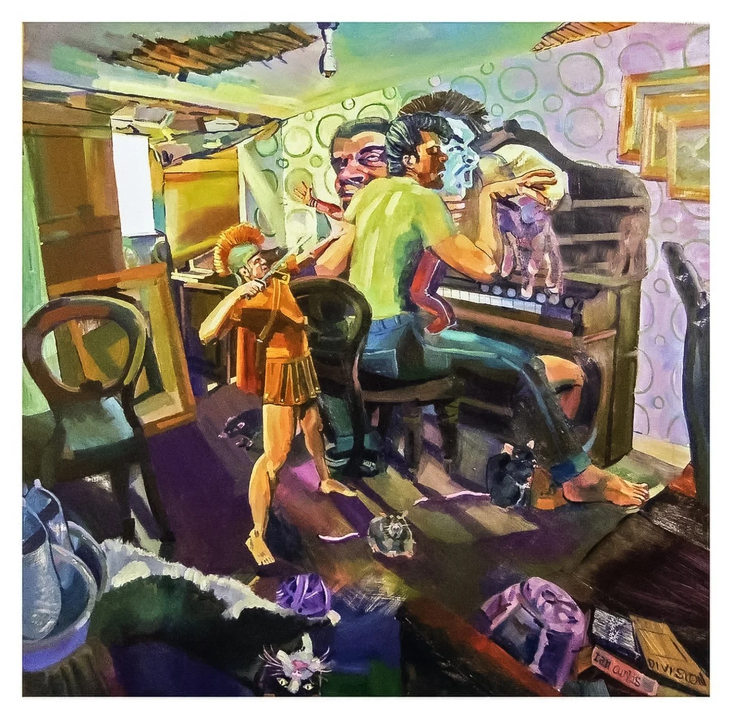 "The Trojan Murders My Inner Child," acrylic on wood panel, 48 x 48, 2012