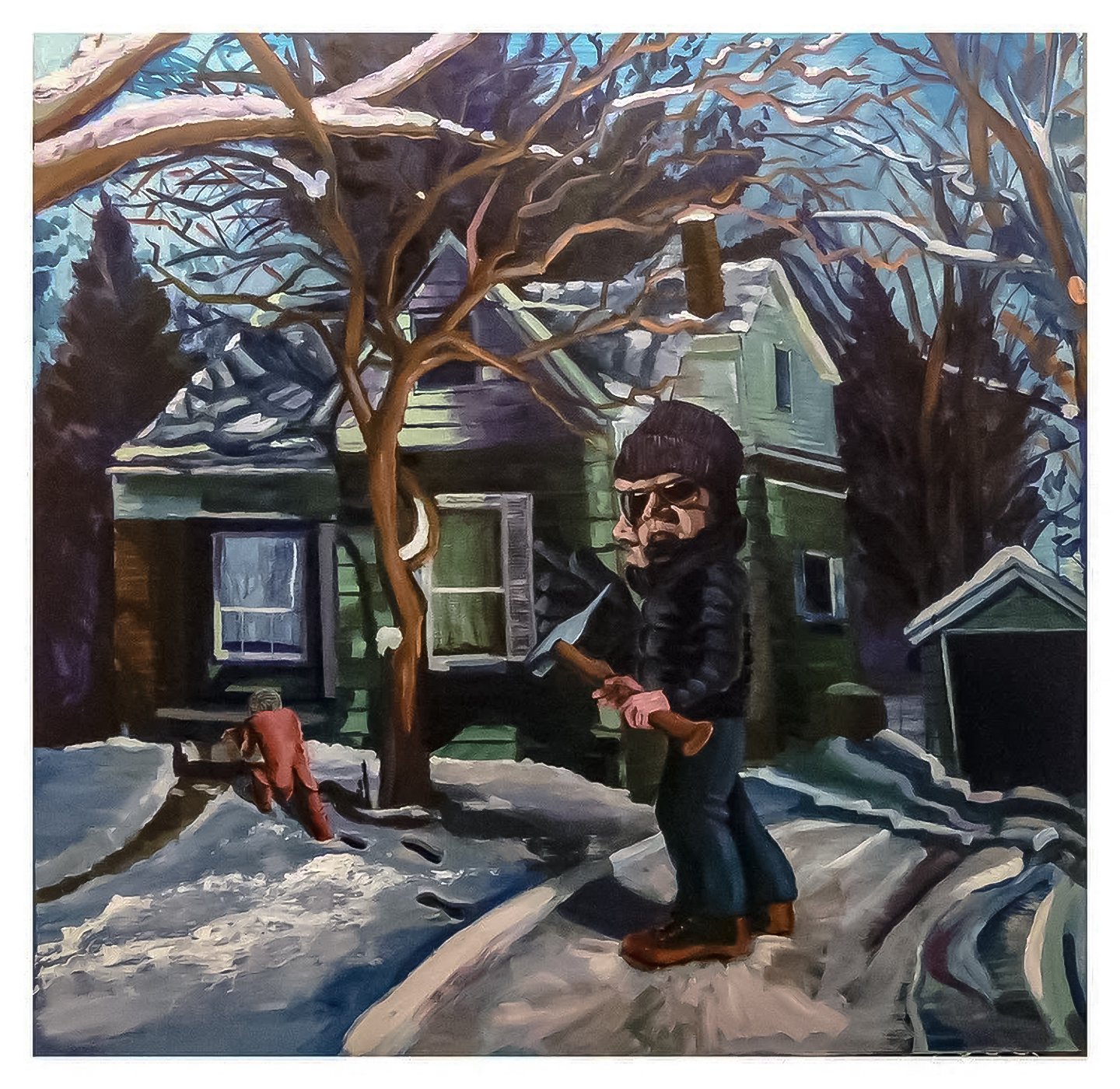 "Chasing My Id Through The Snow," acrylic on canvas, 48 x 48, 2012