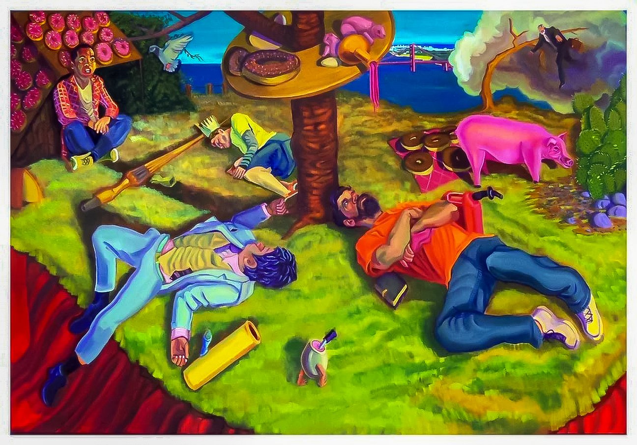 "Land Of Cockamamie," oil on canvas, 54 x 78, 2016, inquire for pricing