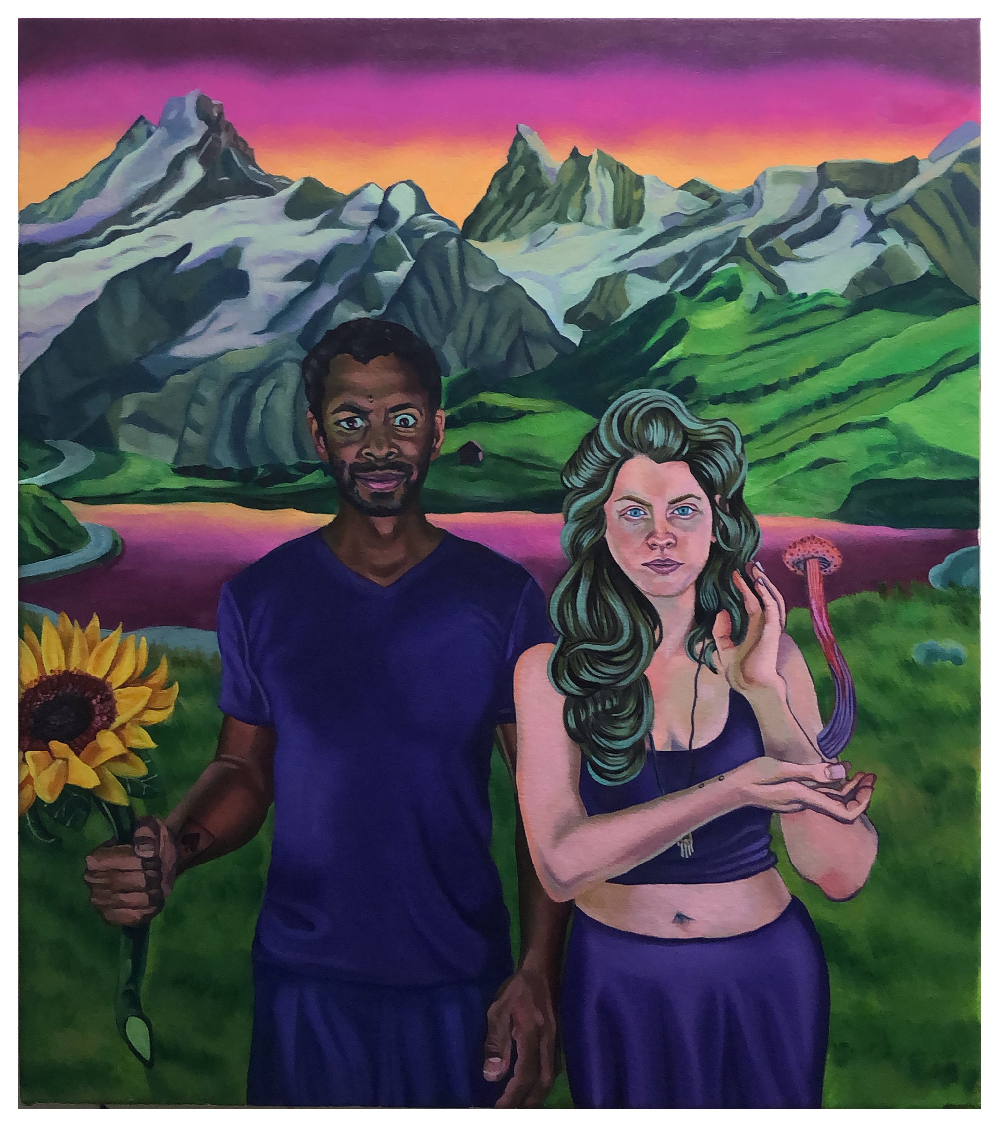 for Charlie Watts and Judah Andrews, "Folk Magic," oil on canvas, 32 x 28, 2020