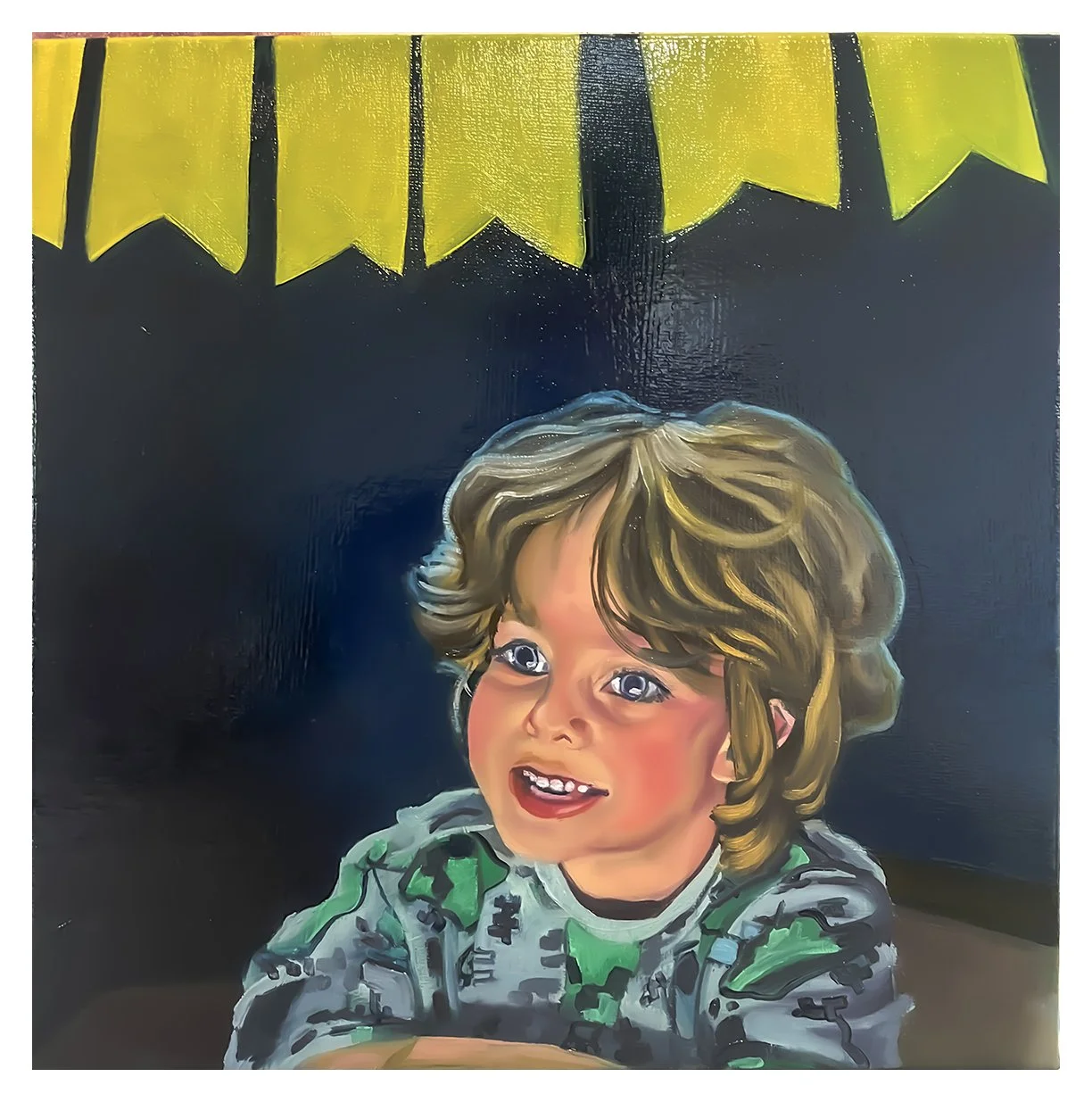 for Meg Farrell, "Owen," oil on wood panel, 10 x 10, 2024