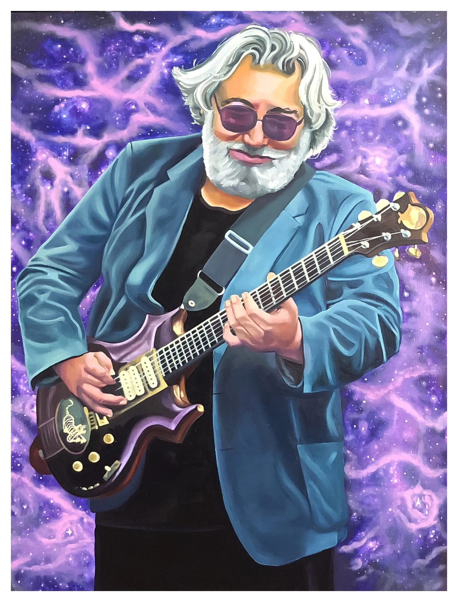 for Rosie Rossito, "Cosmic Jerry," Oil on canvas, 48 x 36, 2020