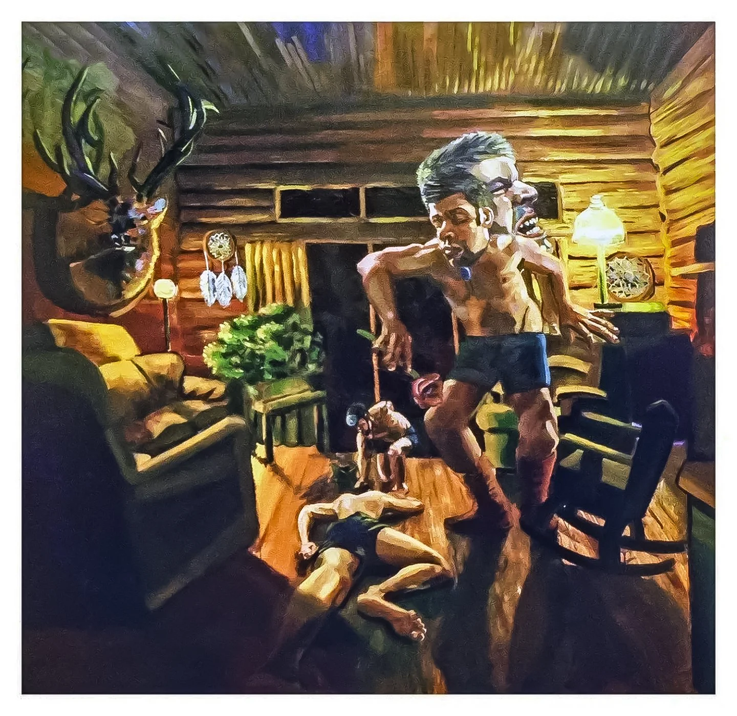 "Murder Of A Dissociative Identity," acrylic on wood panel, 48 x 48, 2012