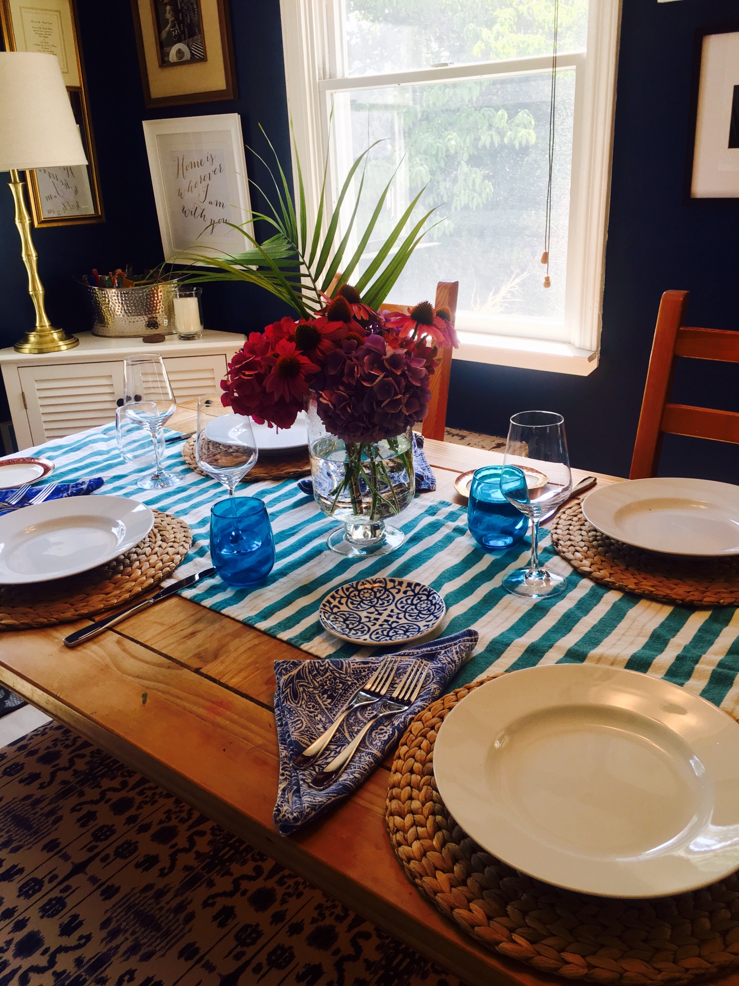 my kitchen: backyard blooms for the dinner table