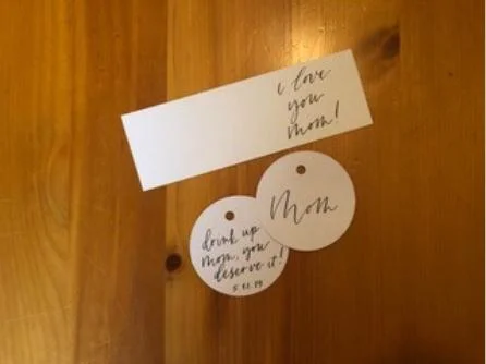 Personalized Wine Bottle Tags ($2-$5) ~ price varies based on amount of words **can be created at event or ordered beforehand**