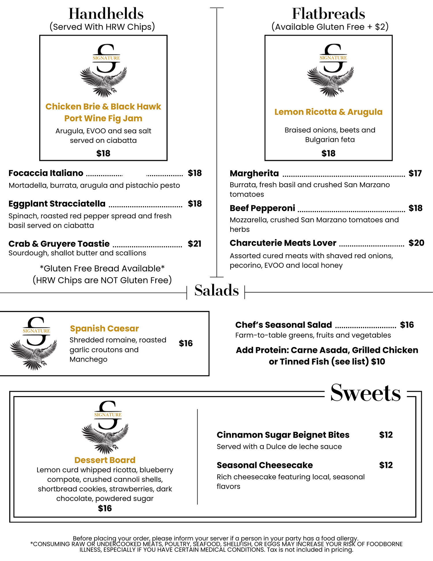 Food — Hawk Ridge Winery
