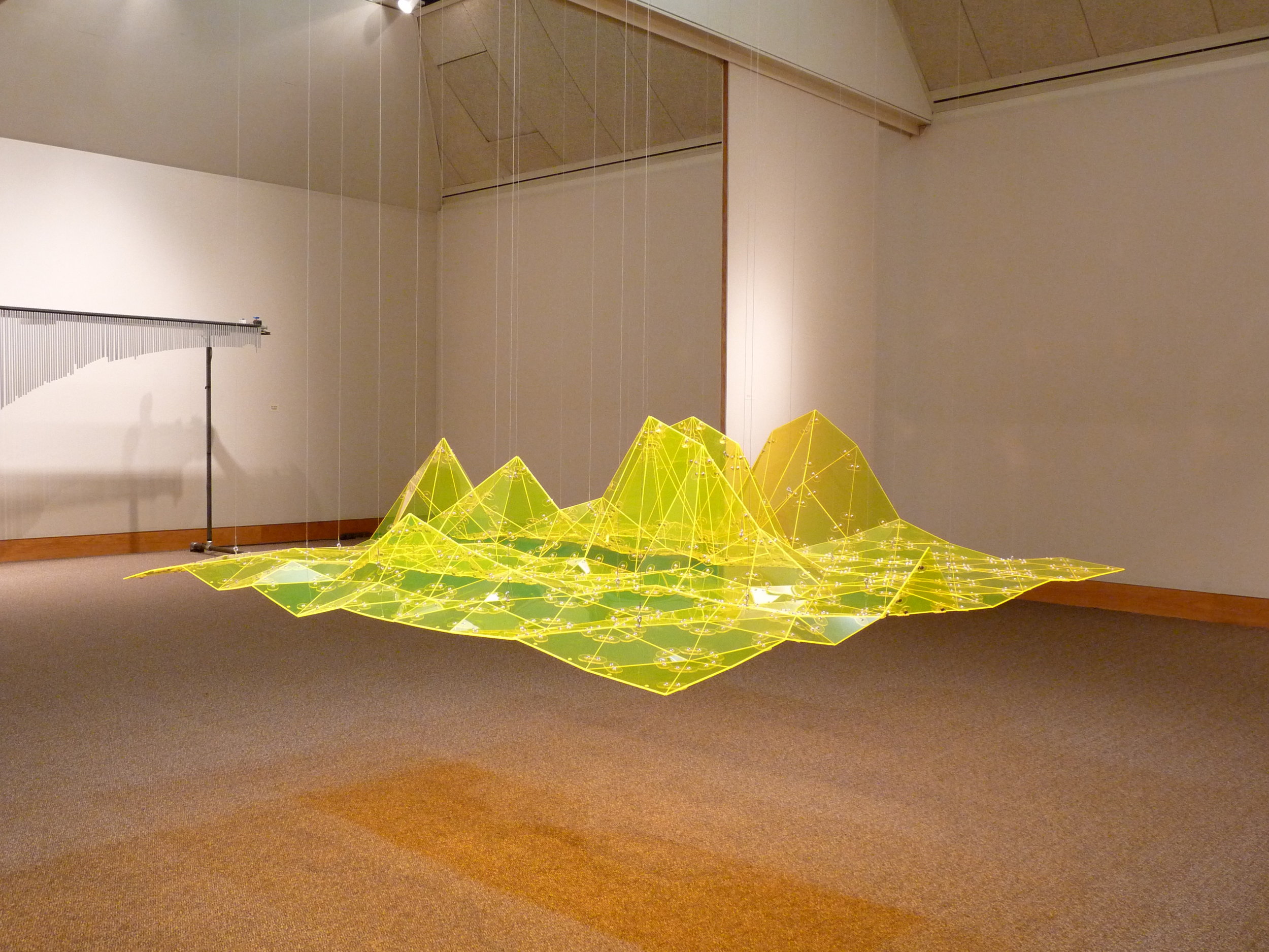  Mesh 1 (Bicycling mileage 1997-2009)  2010 | Acrylic, hardware | 78x78x20 in. 