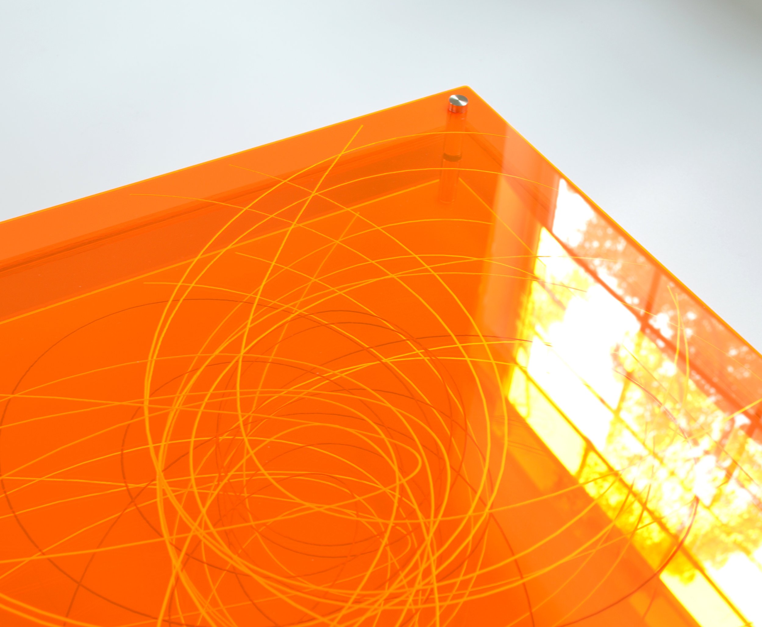  Small Solar System Bodies 002 (major asteroids and comets)  2023 | Acrylic, mirror, wood | 16x16x4in [Private Collection]   