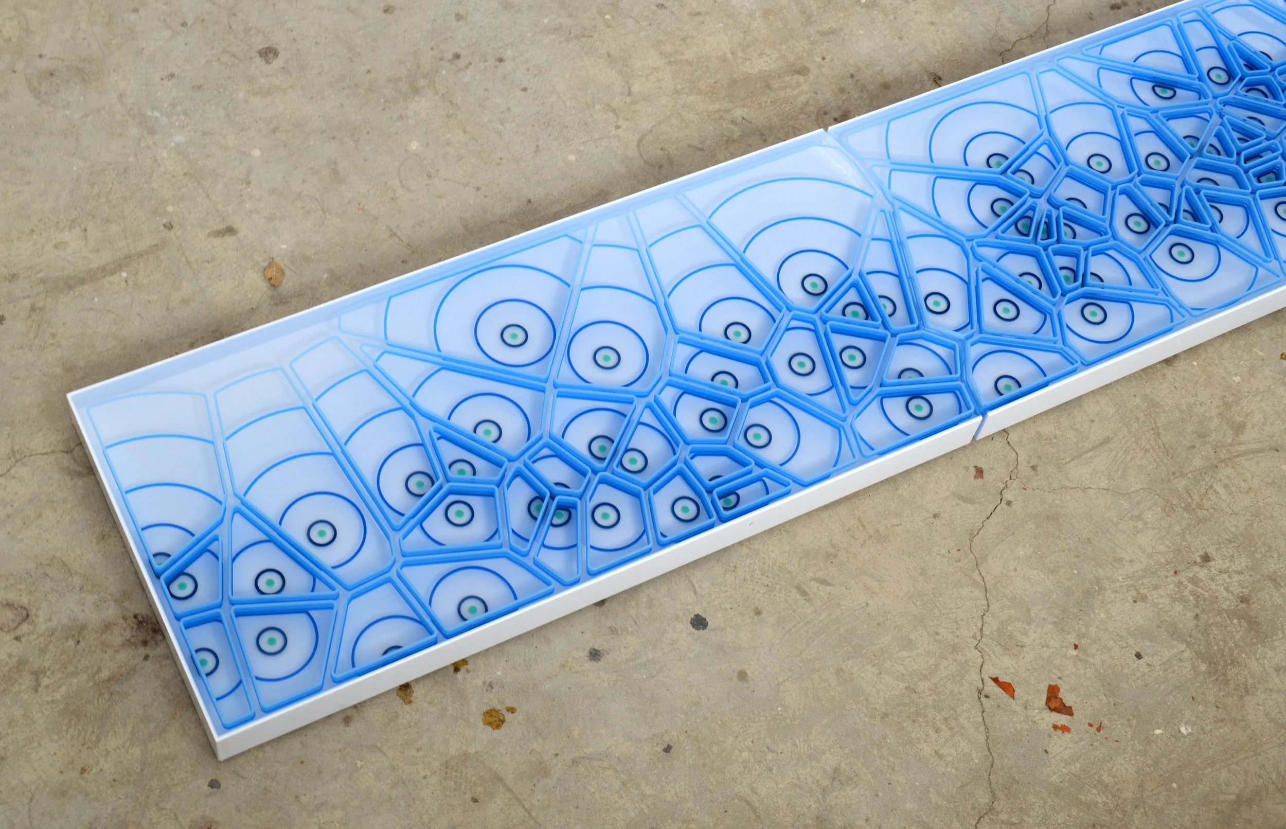  Untitled  (Life expectancy and caloric intake for 142 countries, 2020) 2023  |  Acrylic, resin  |  116x18x2.5in.  |  [corporate collection] 