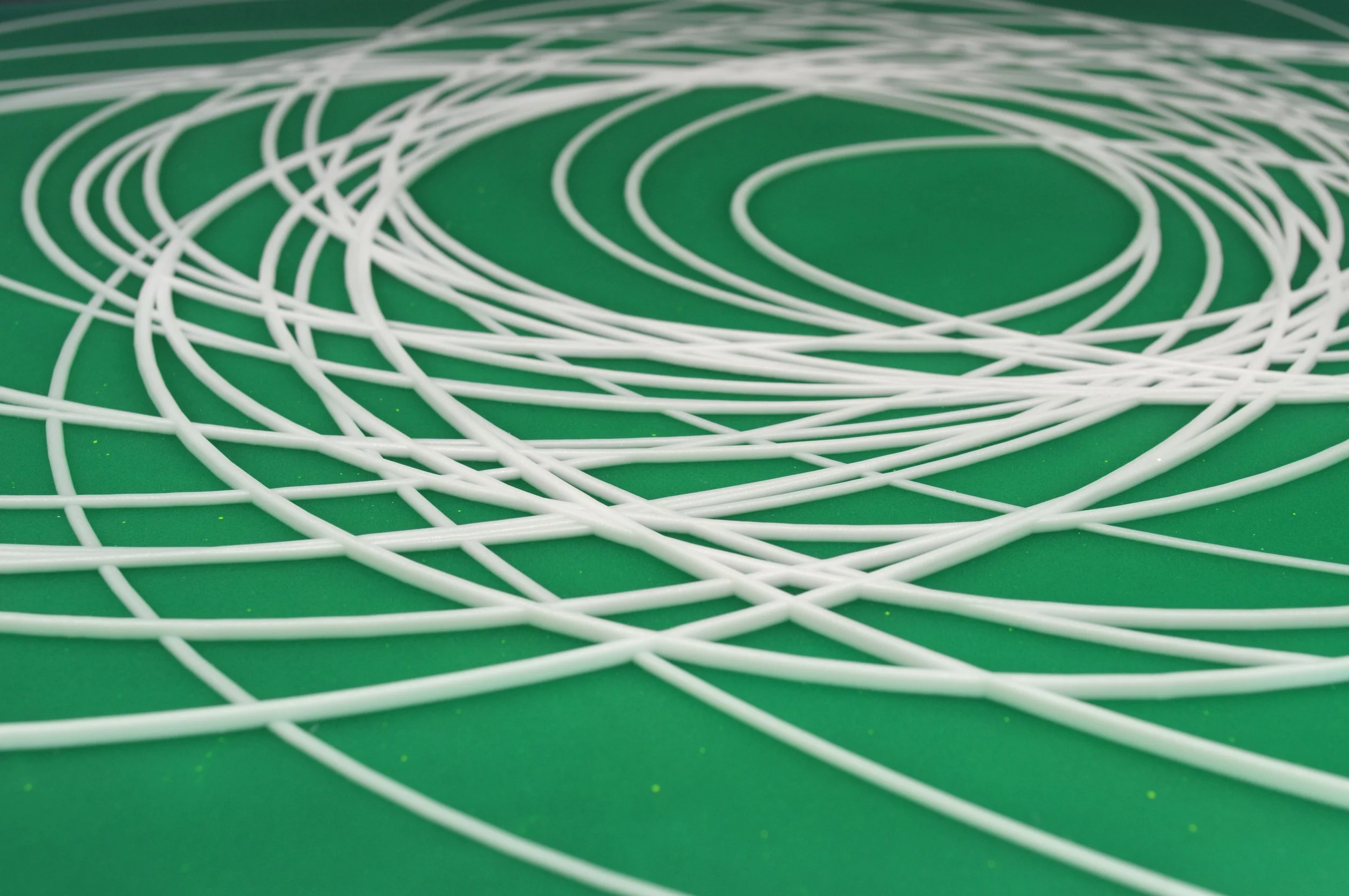  Asteroids 008 (29 Potentially Hazardous Asteroids observed Oct. 1-6, 2024)  2024 | Acrylic and resin | 24x24x.5in 