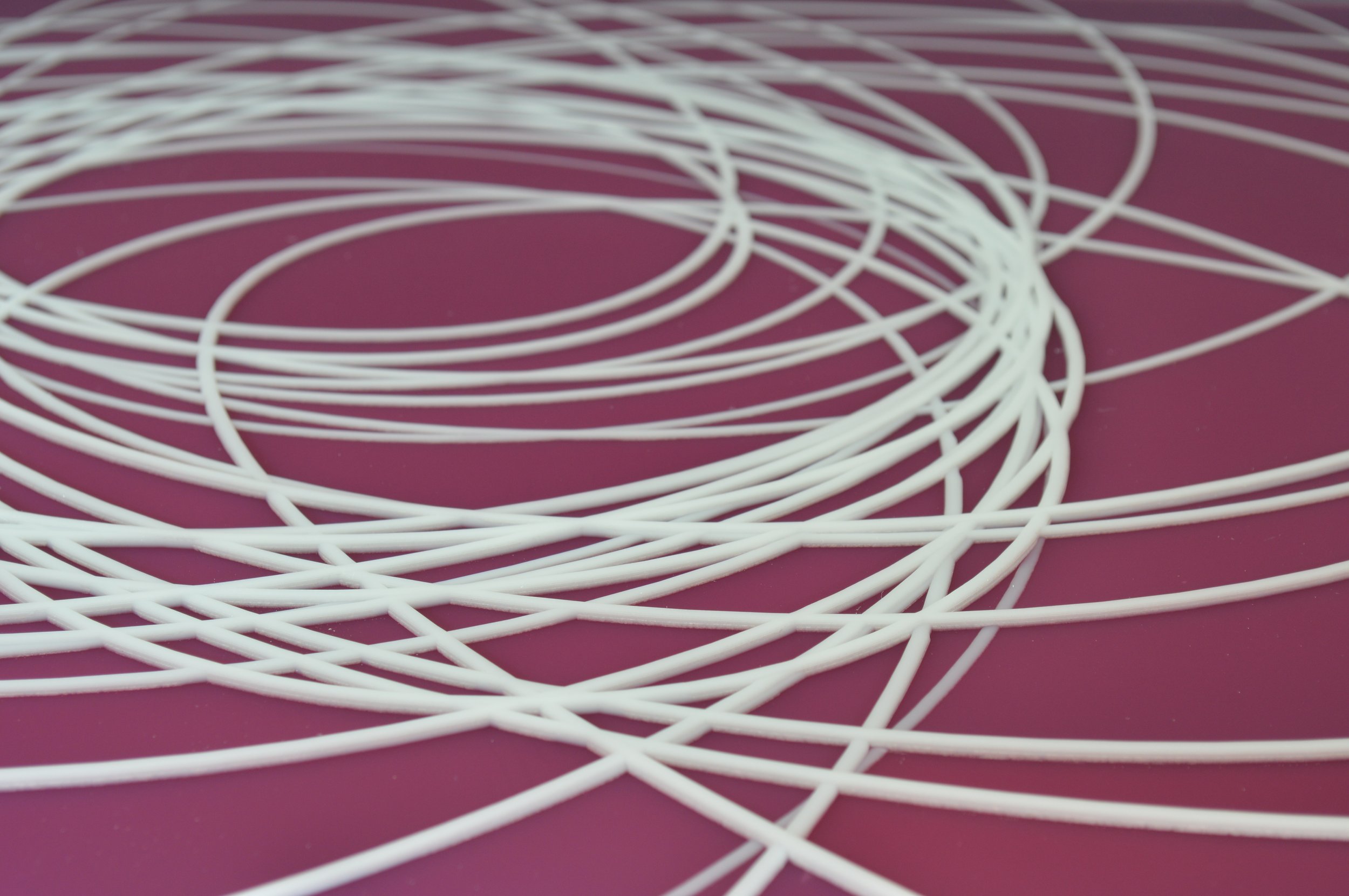  Asteroids 009 (28 Potentially Hazardous Asteroids observed Oct. 7-9, 2024)  2024 | Acrylic and resin | 24x24x.5in 