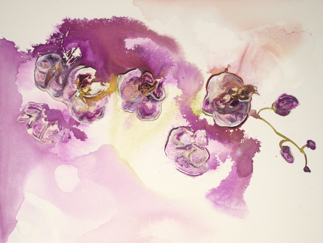 Purple Orchids at Dawn  24 x 18 