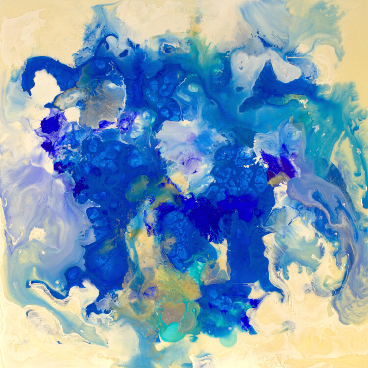 Blue Garden  16 x 16