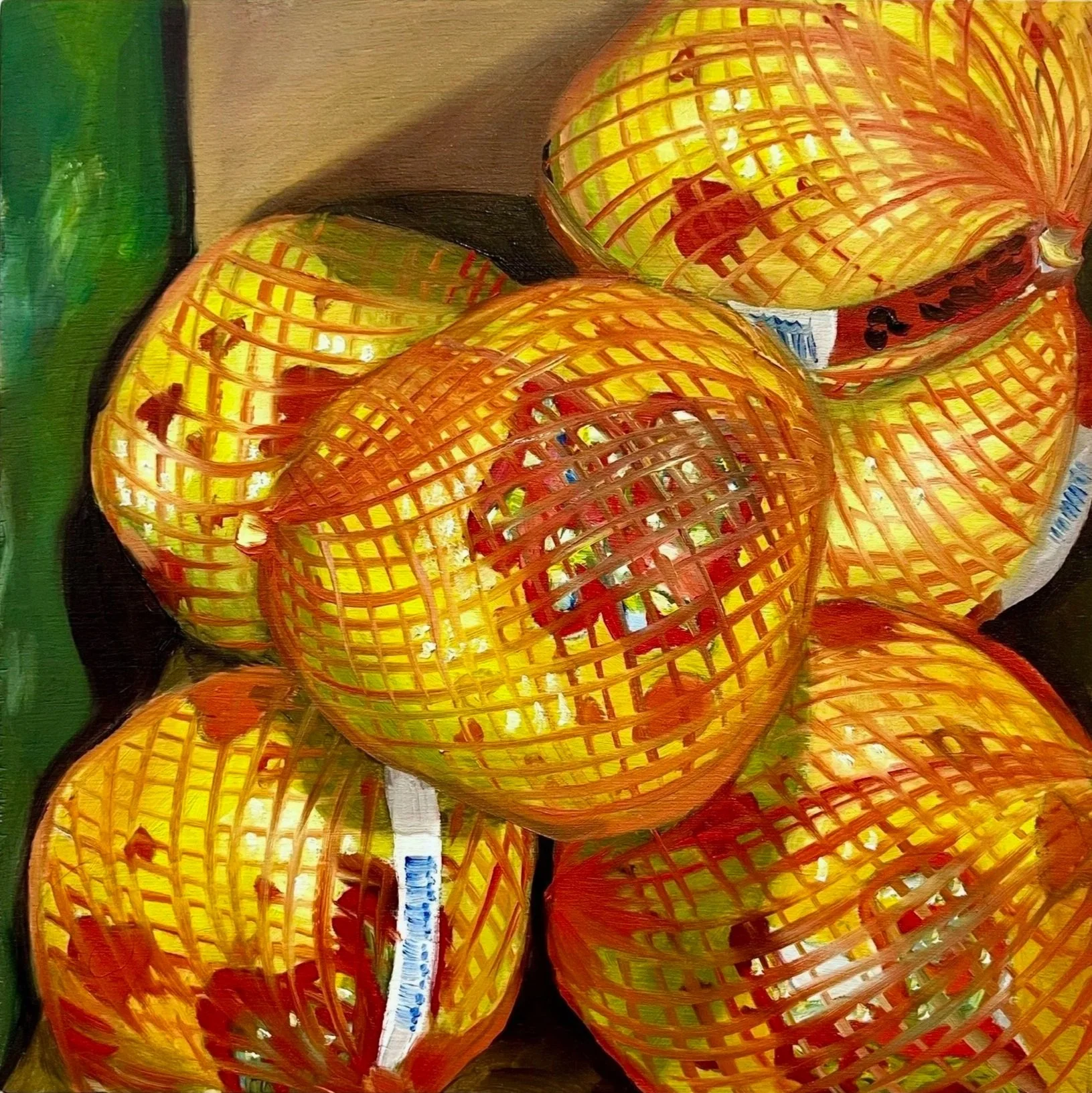 Pomelo (II), 2025, oil on wood, 10"x10"