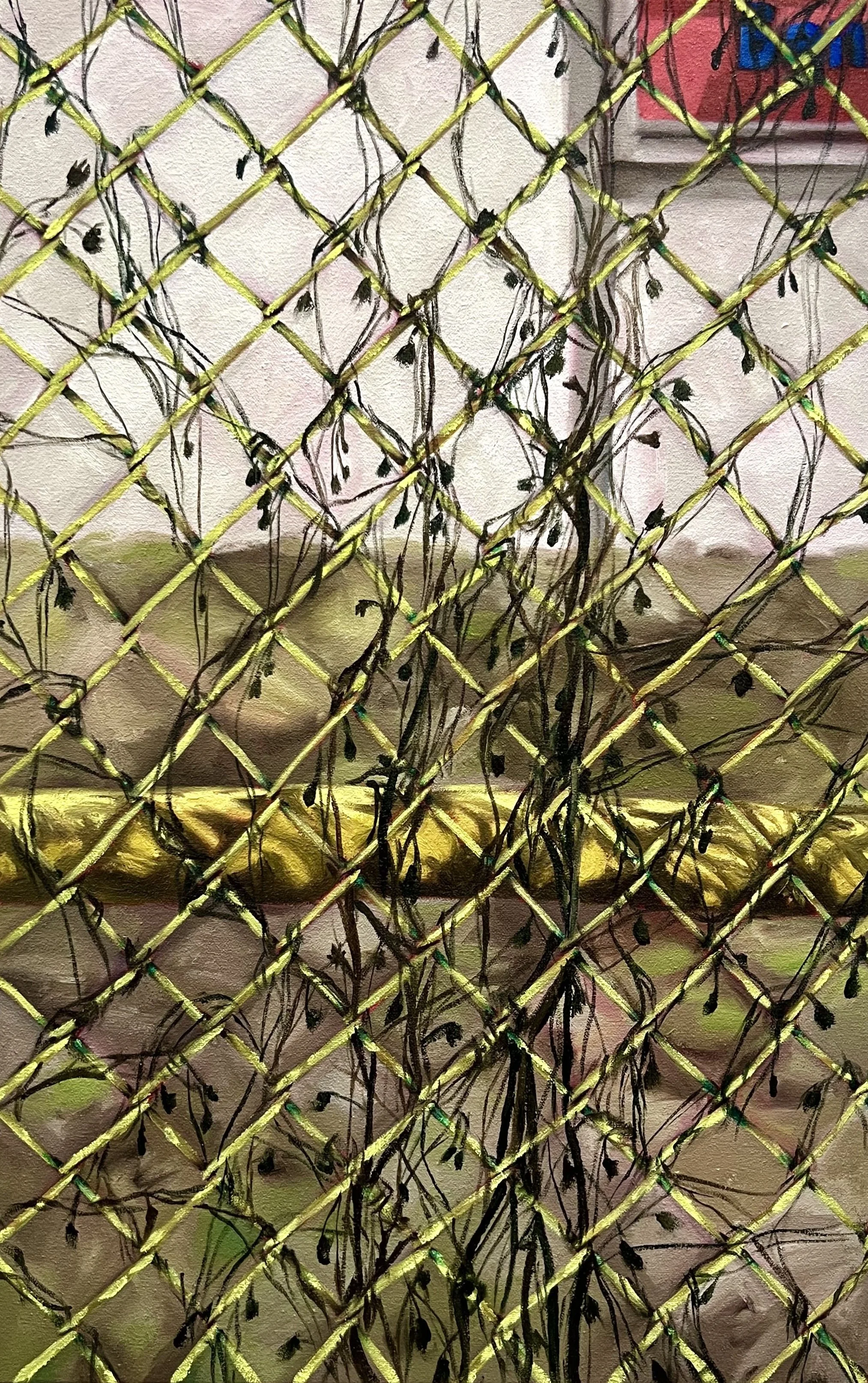 Fence Study, 2025, oil on canvas, 14"x22"
