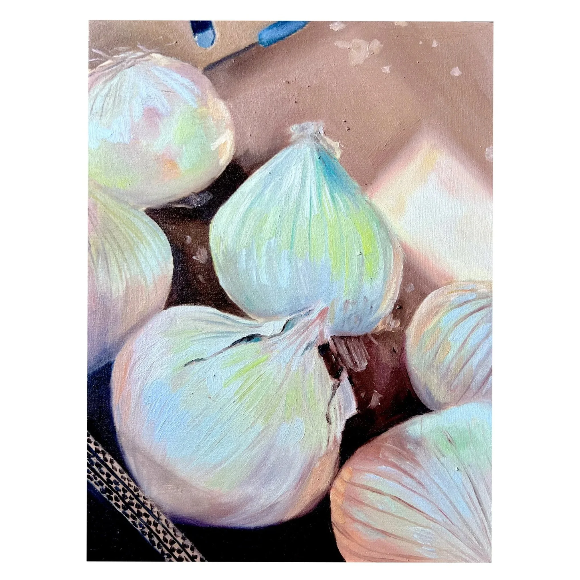 Onion Study, 2026, oil on wood, 6"x8"