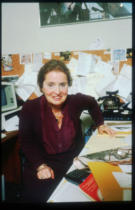  Albright in her office at Georgetown (Diana Walker/Liaison) 