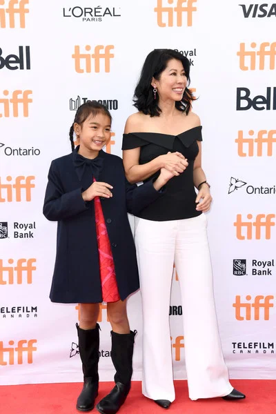 Loung Ung with Sareum Srey Moch at the premiere of the film First They Killed My Father in 2017 (Emma McIntyre / Getty Images)