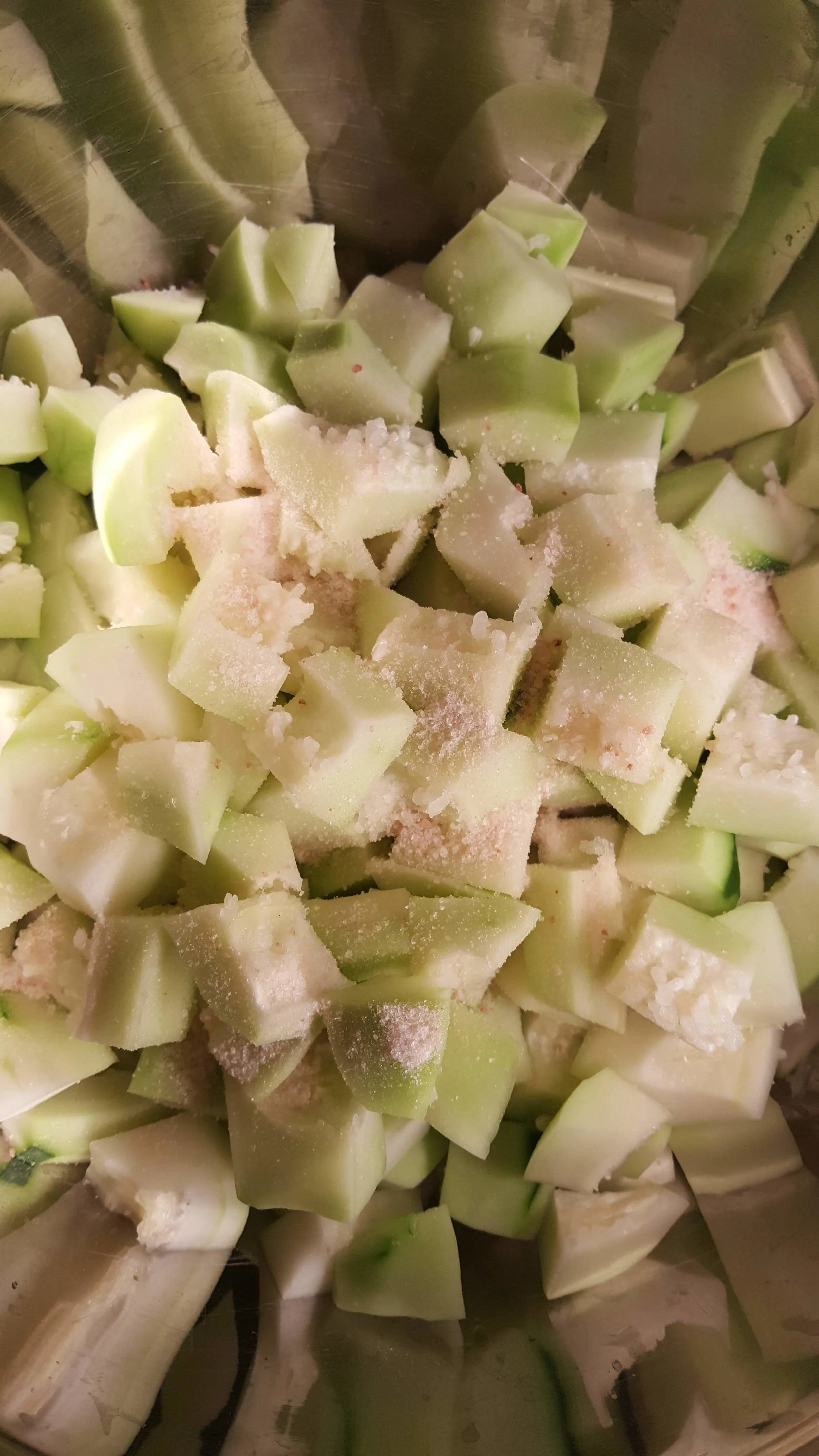 Add salt. Here, I am using himalayan pink salt, but you can use any kind.