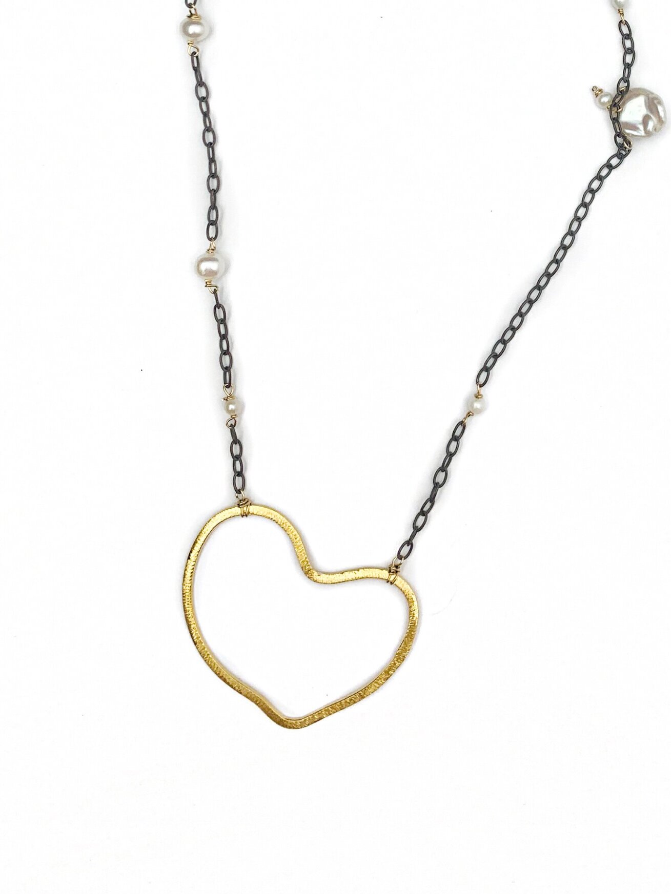 Sterling Silver Two-Tone Heart Necklace - Josephs Jewelers