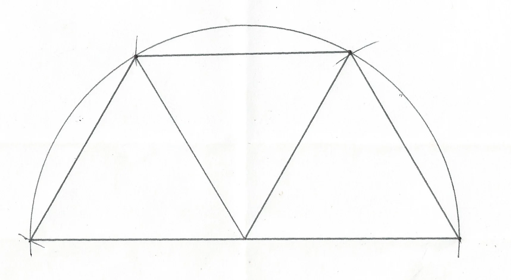 3 EQUILATERAL TRIANGLES FIT INTO HALF A CIRCLE