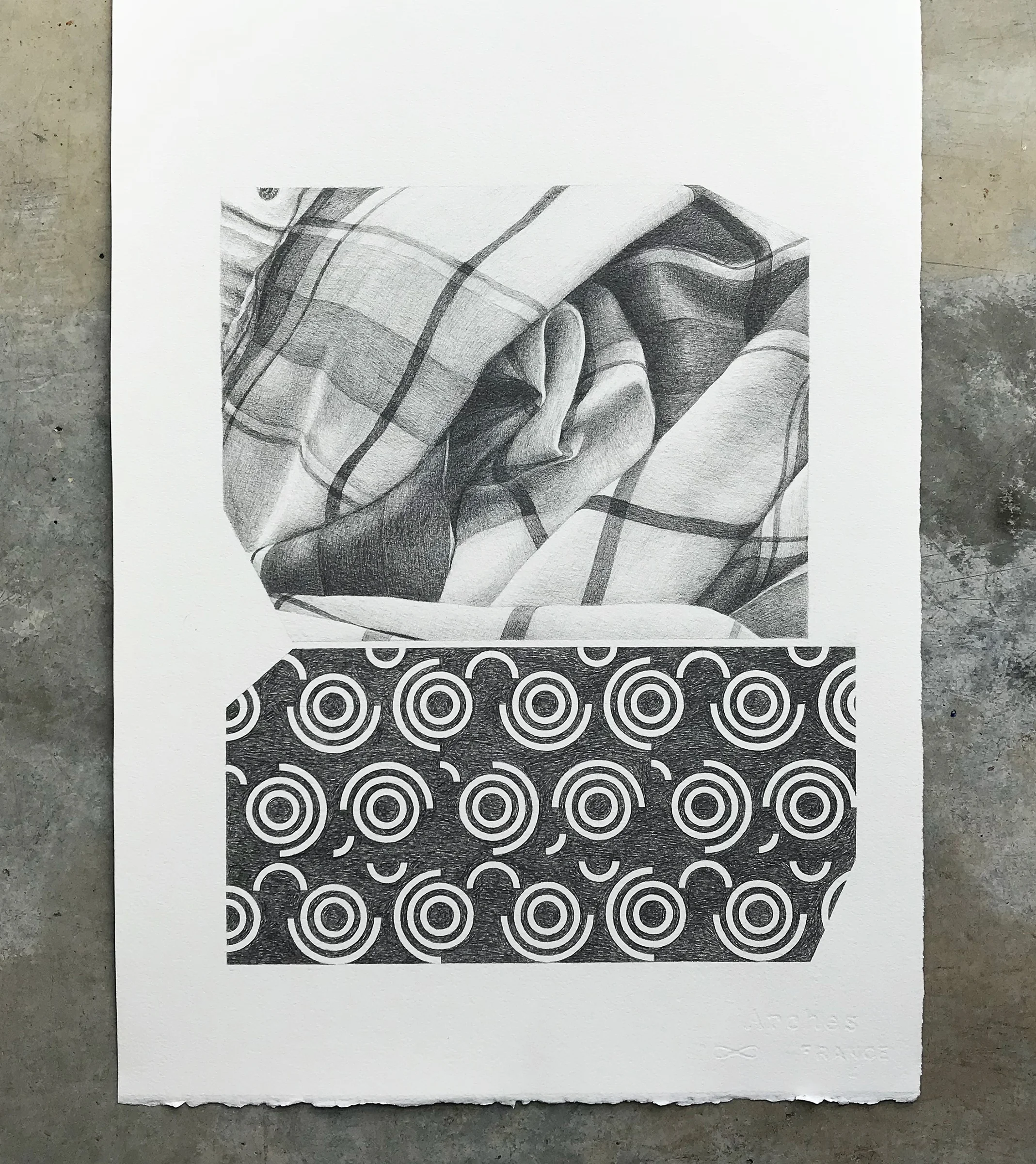 22 x 15”; graphite on watercolor paper