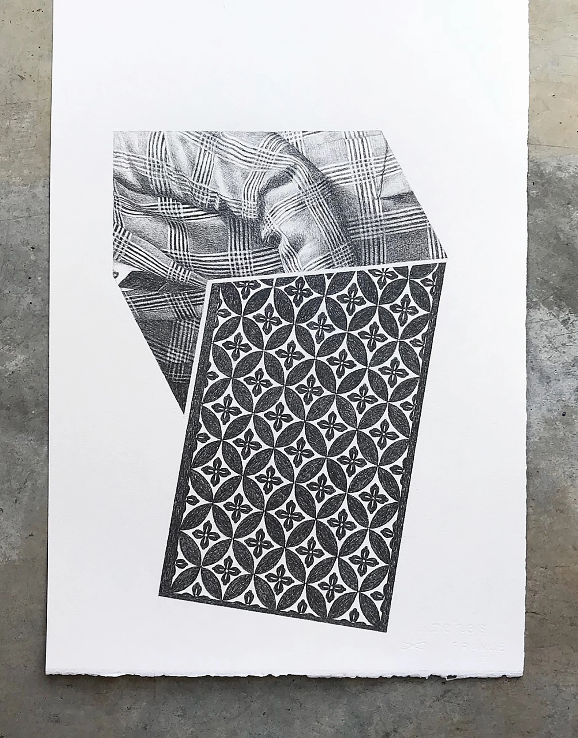 22 x 15”; graphite on watercolor paper