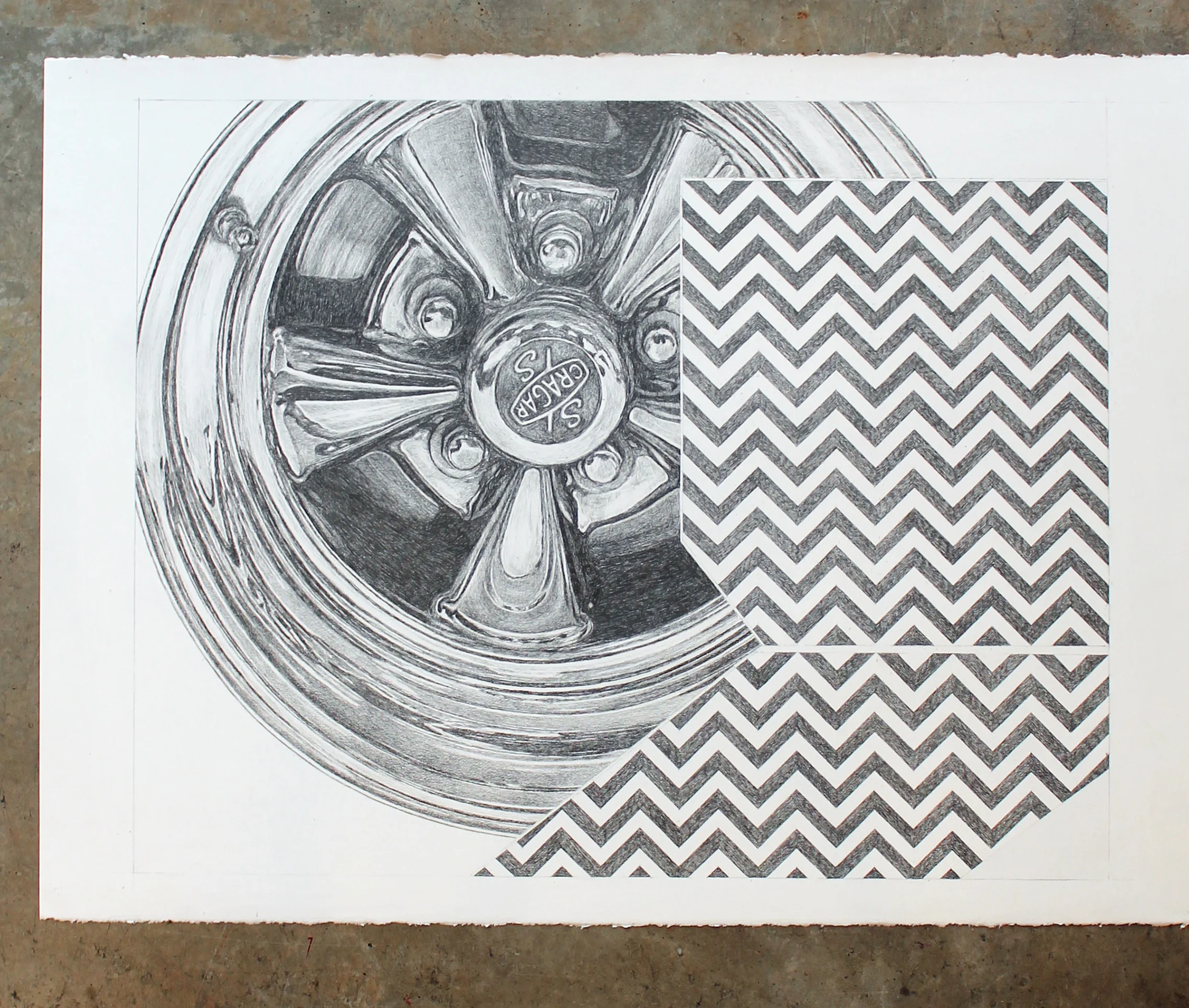 22 x 30”; graphite on watercolor paper
