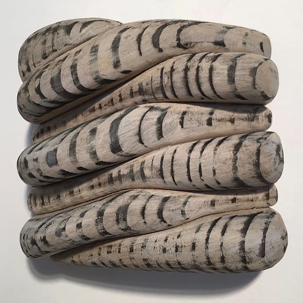 Patricia Lyons Stroud, "Hold 3," 2016, carved redwood with patina