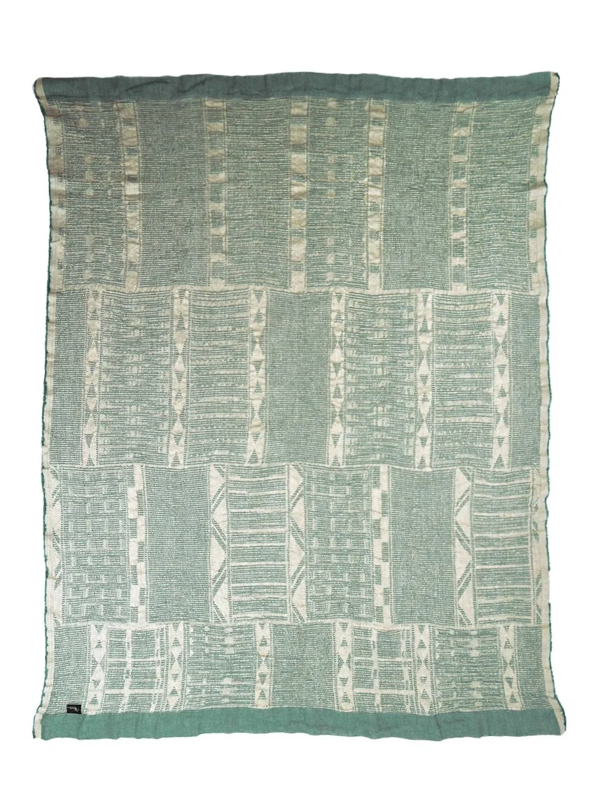 Bogolan Throws Forest Green on Natural.jpeg