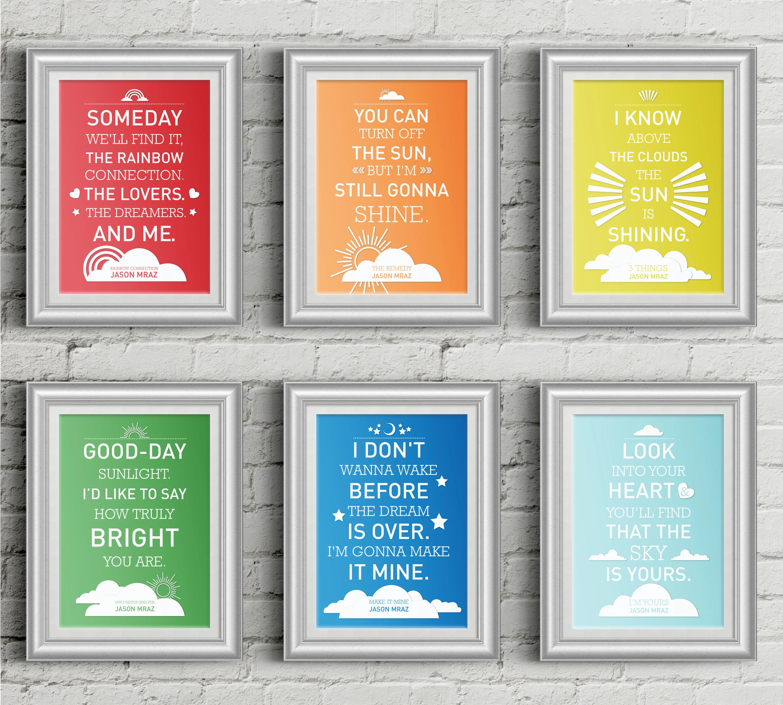 Jason Mraz quote nursery prints