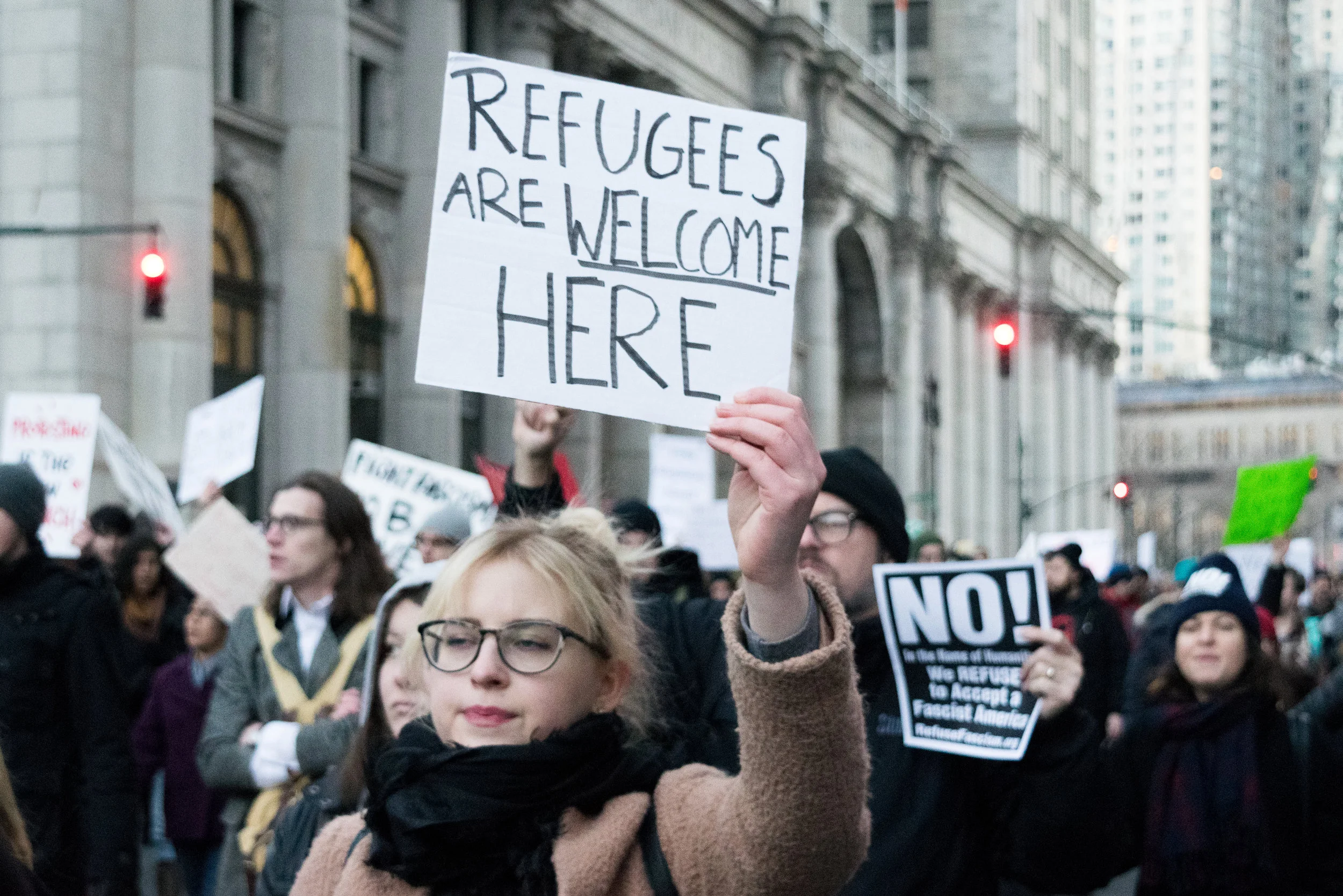 "Refugees Are Welcome Here"